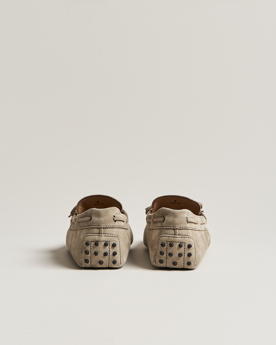 Herre | Tod's Lacetto Gommino Carshoe Taupe Suede | Tod's | Lacetto Gommino Carshoe Taupe Suede