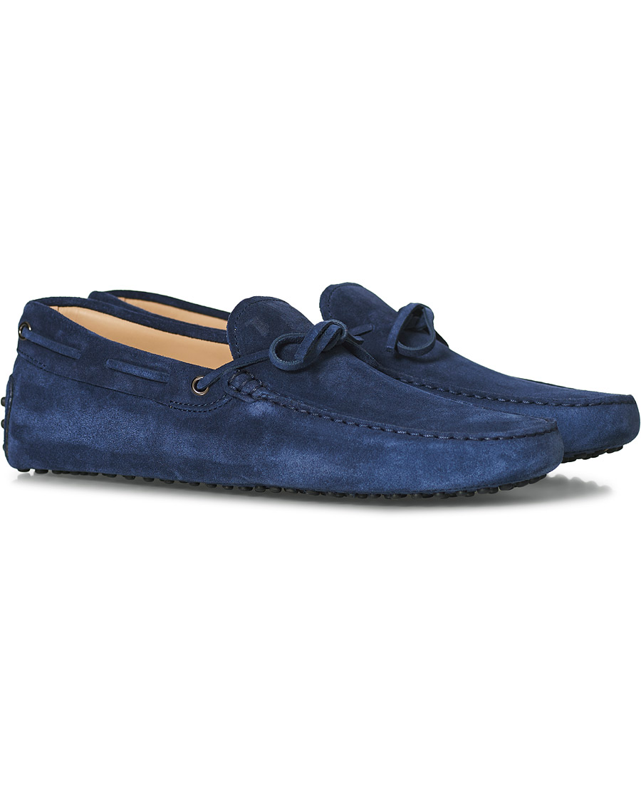 Herre | Tod's Laccetto Gommino Carshoe Navy Suede | Tod's | Laccetto Gommino Carshoe Navy Suede