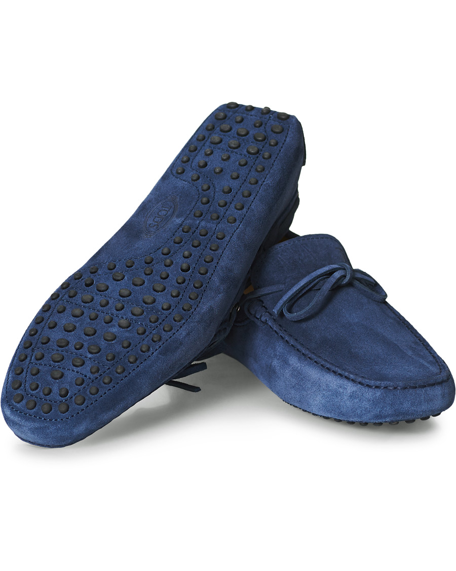 Herre | Tod's Laccetto Gommino Carshoe Navy Suede | Tod's | Laccetto Gommino Carshoe Navy Suede