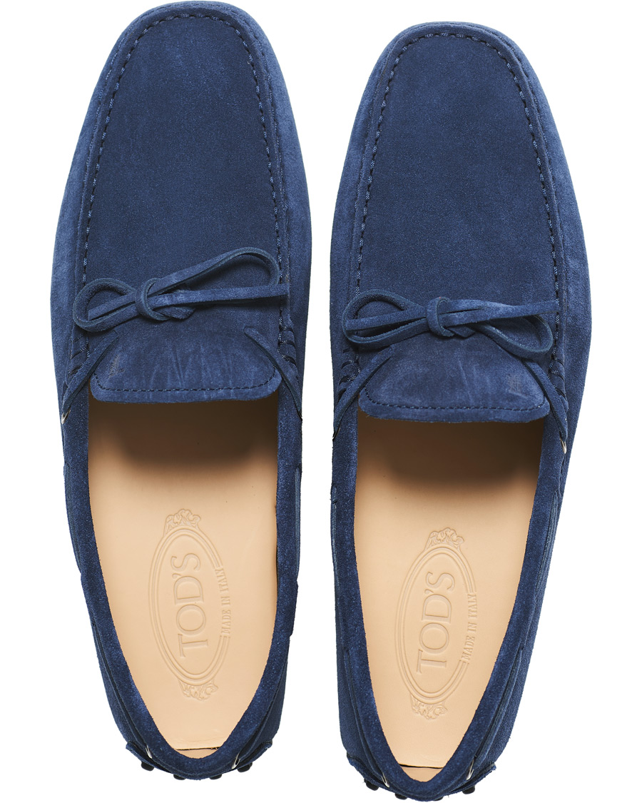Herre | Tod's Laccetto Gommino Carshoe Navy Suede | Tod's | Laccetto Gommino Carshoe Navy Suede