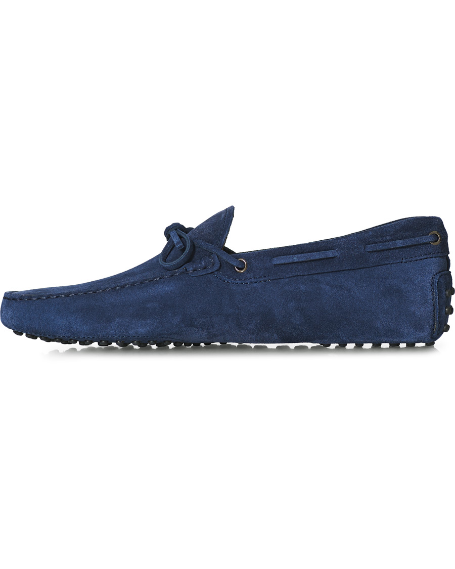 Herre | Tod's Laccetto Gommino Carshoe Navy Suede | Tod's | Laccetto Gommino Carshoe Navy Suede