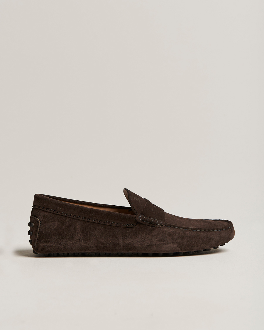 Herre | Tod's Gommino Carshoe Dark Brown Suede | Tod's | Gommino Carshoe Dark Brown Suede