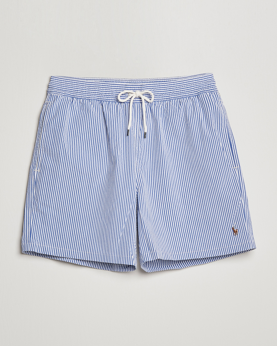 Herre |  | Polo Ralph Lauren | Recyceled Traveler Boxer Seersucker Swimshorts Blue
