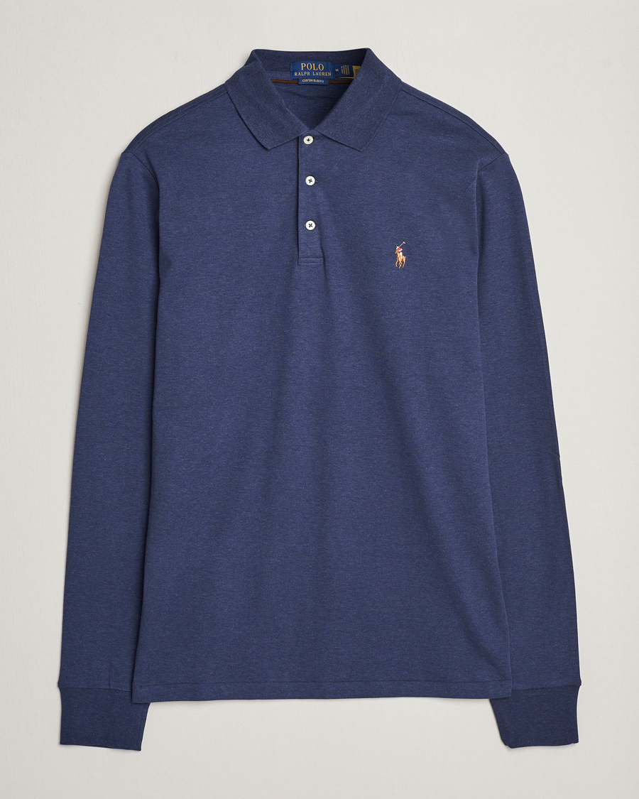Herre | | Polo Ralph Lauren | Luxury Pima Cotton Long Sleeve Polo Navy Heather