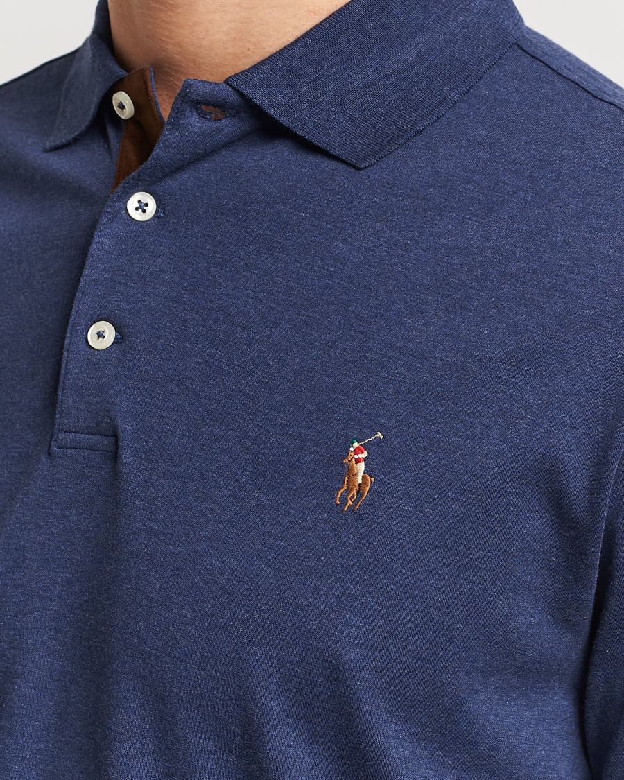 Herre | Gensere | Polo Ralph Lauren | Luxury Pima Cotton Long Sleeve Polo Navy Heather