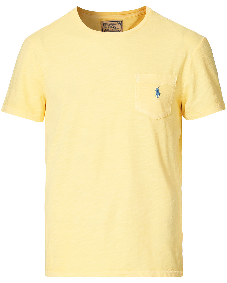 Herre | T-Shirts | Polo Ralph Lauren | Washed Crew Neck Pocket Tee Empire Yellow