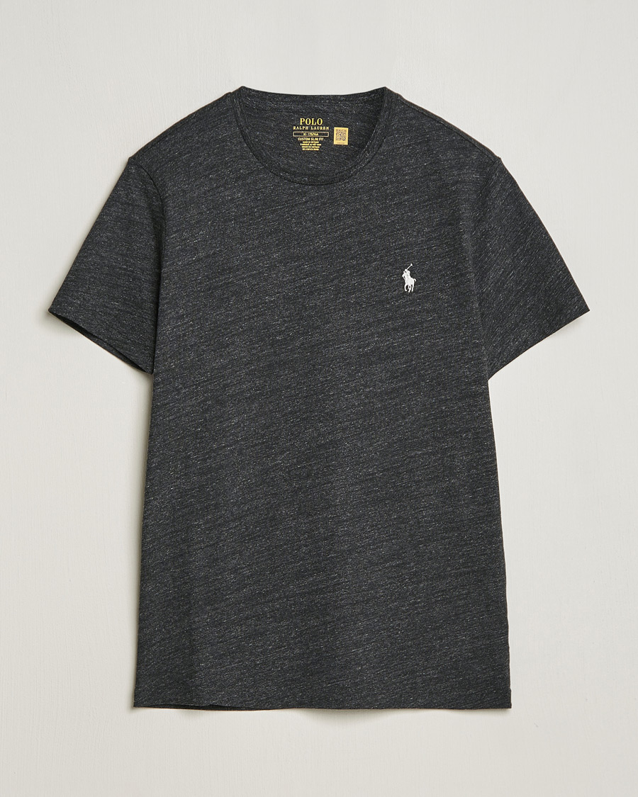 Herre | T-Shirts | Polo Ralph Lauren | Crew Neck T-Shirt Black Marl Heather