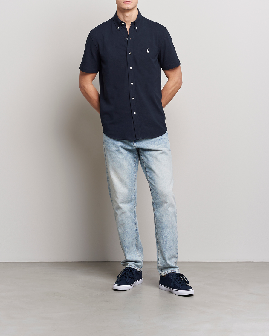 Herre | Skjorter | Polo Ralph Lauren | Featherweight Mesh Short Sleeve Shirt Aviator Navy