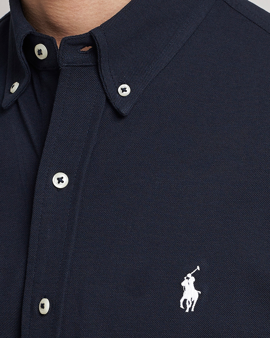 Herre | Skjorter | Polo Ralph Lauren | Featherweight Mesh Short Sleeve Shirt Aviator Navy