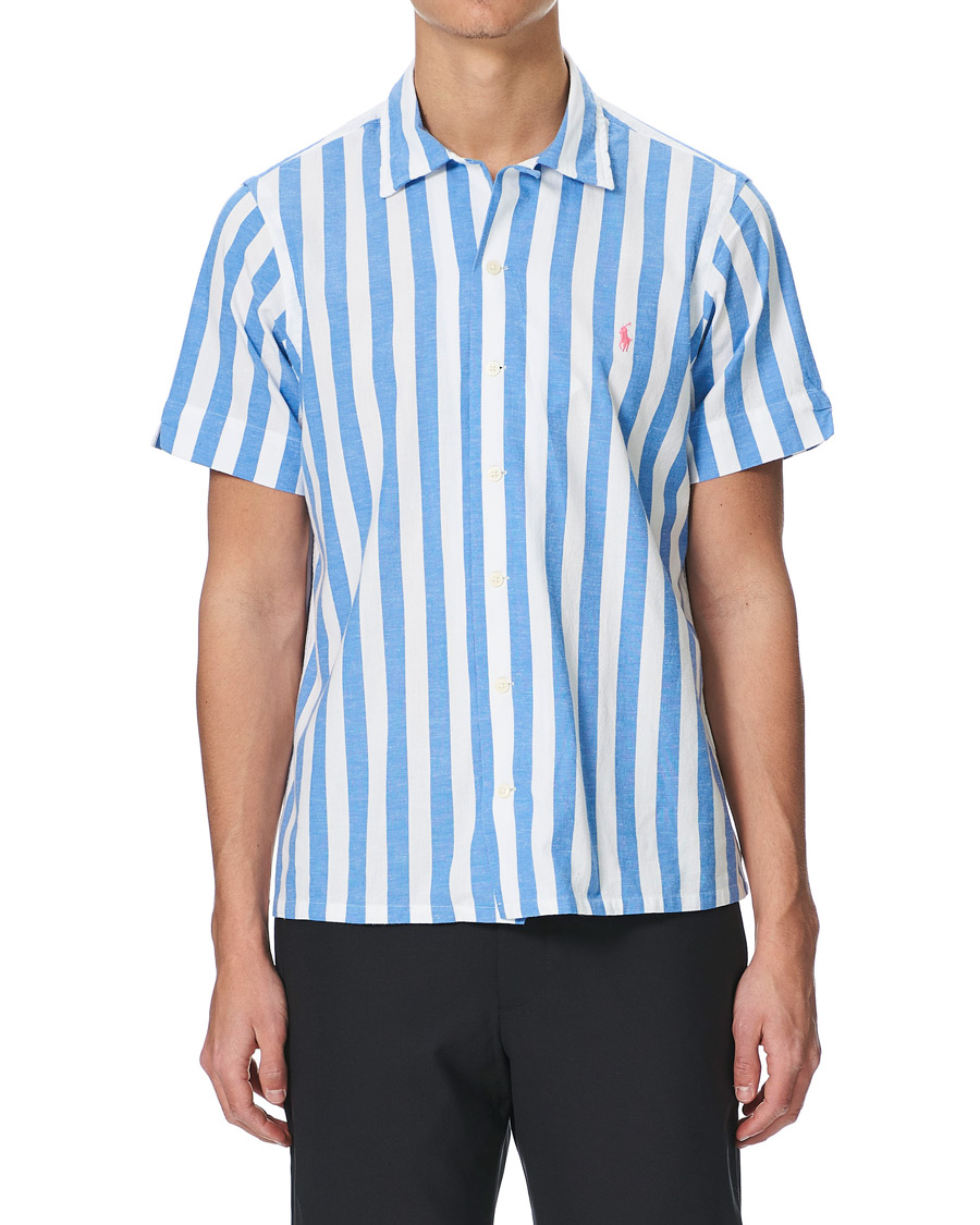 Herre | Skjorter | Polo Ralph Lauren | Striped Resort Collar Short Sleeve Shirt Blue/White