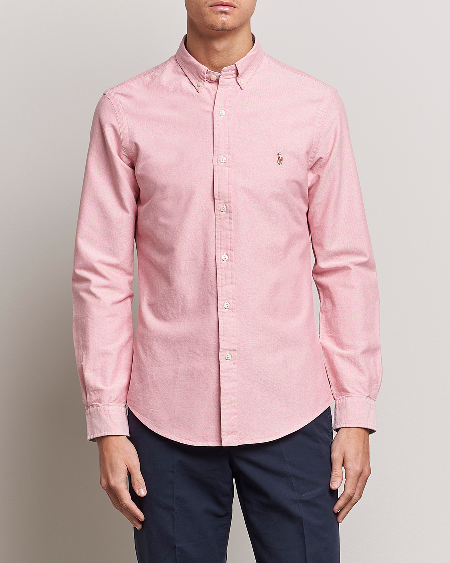 Herre |  | Polo Ralph Lauren | Slim Fit Oxford Button Down Shirt Sunrise Red