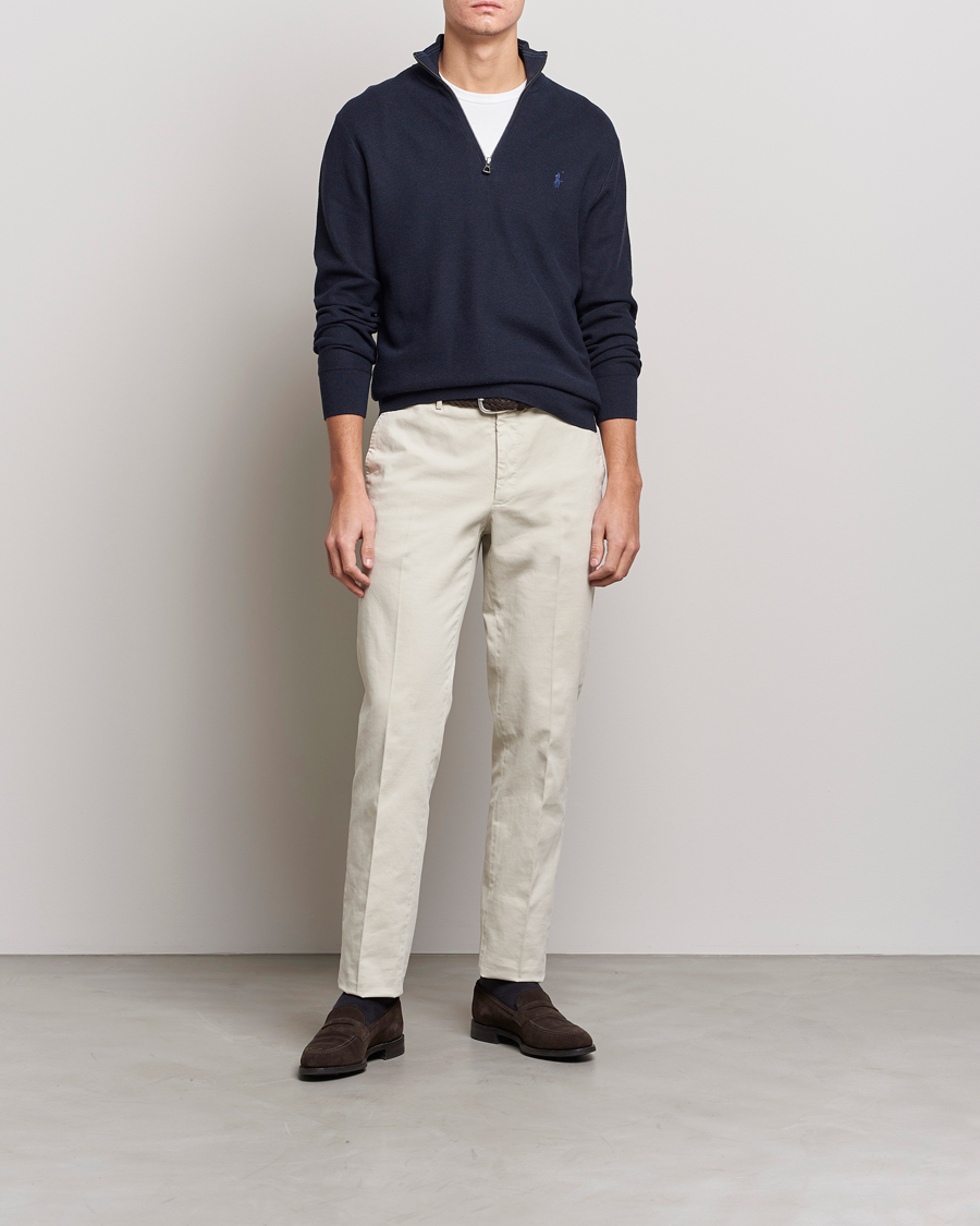 Herre | Gensere | Polo Ralph Lauren | Textured Half-Zip Navy Heather
