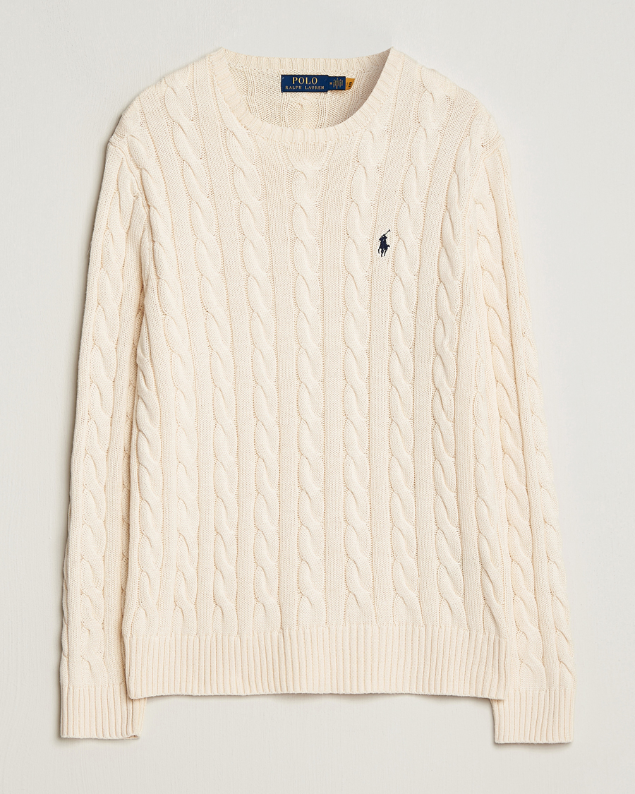 Herre |  | Polo Ralph Lauren | Cotton Cable Pullover Andover Cream