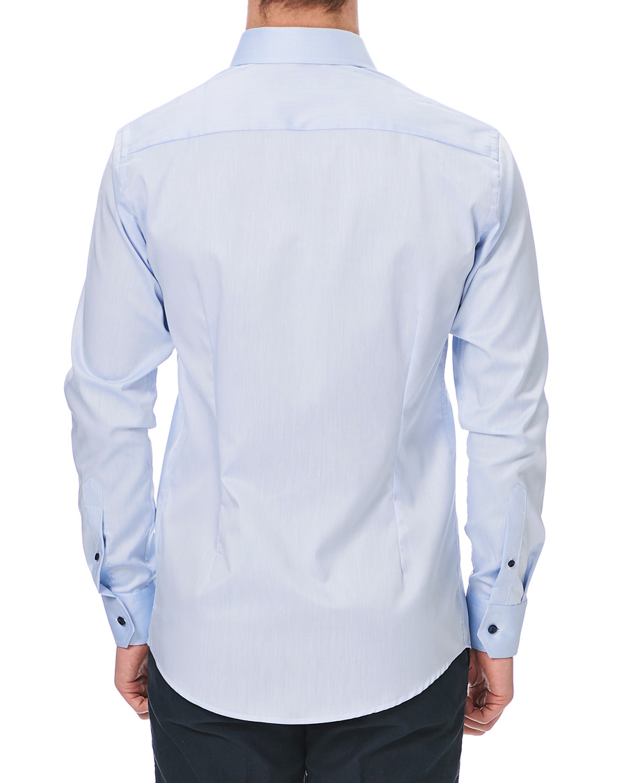 Herre | Skjorter | Eton | Slim Fit Twill Contrast Piping Shirt Light Blue