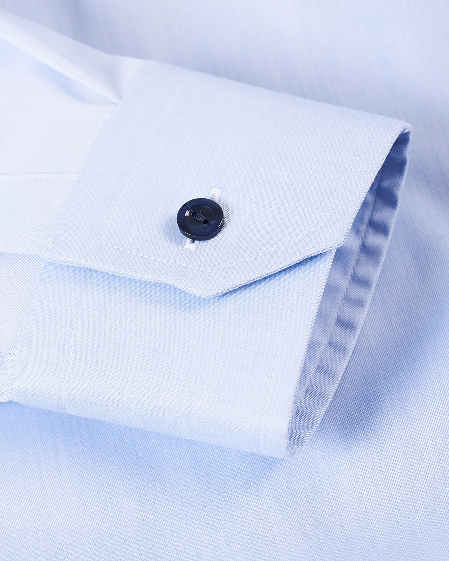 Herre | Skjorter | Eton | Slim Fit Twill Contrast Piping Shirt Light Blue