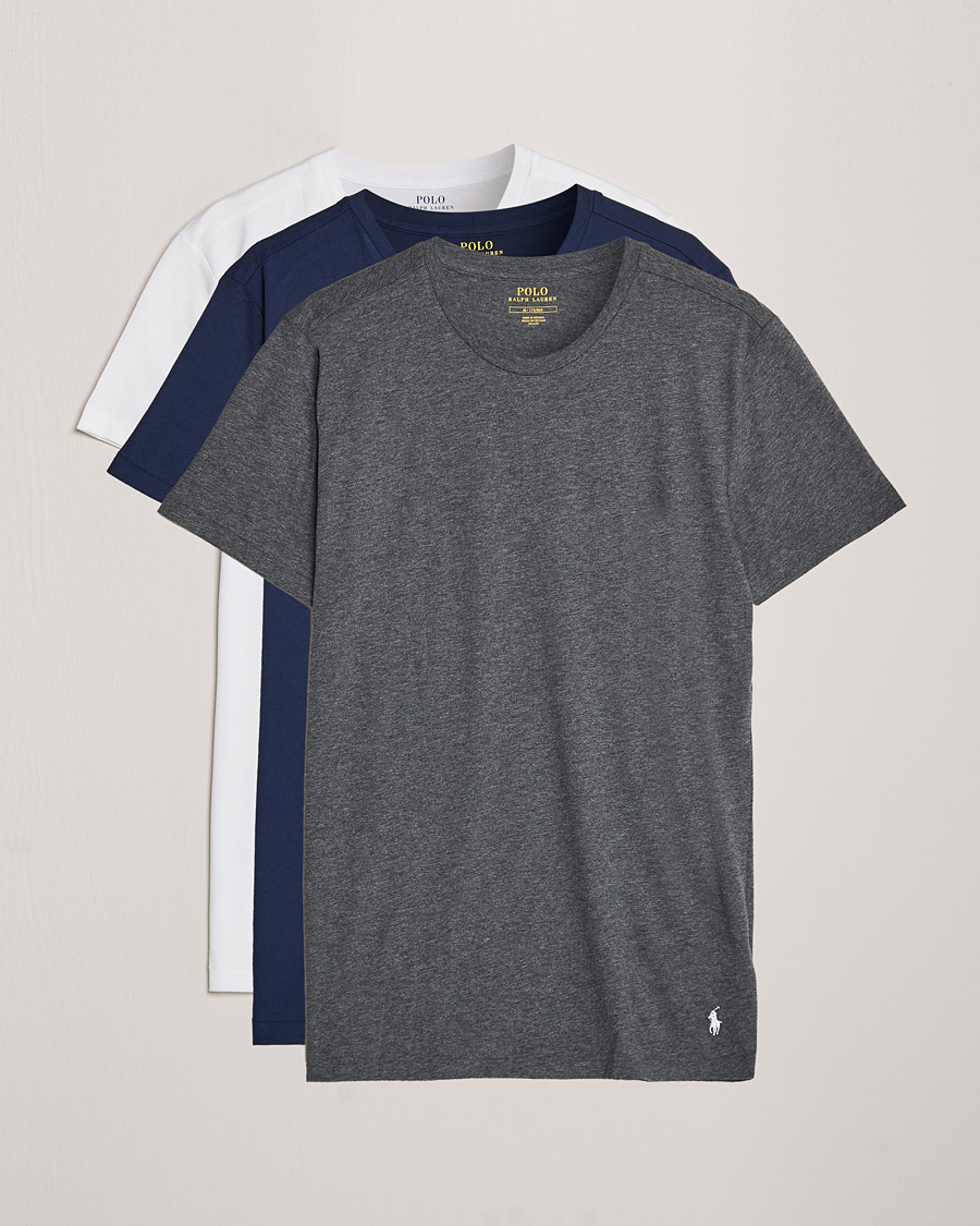 Herre | | Polo Ralph Lauren | 3-Pack Crew Neck T-Shirt Navy/Charcoal/White