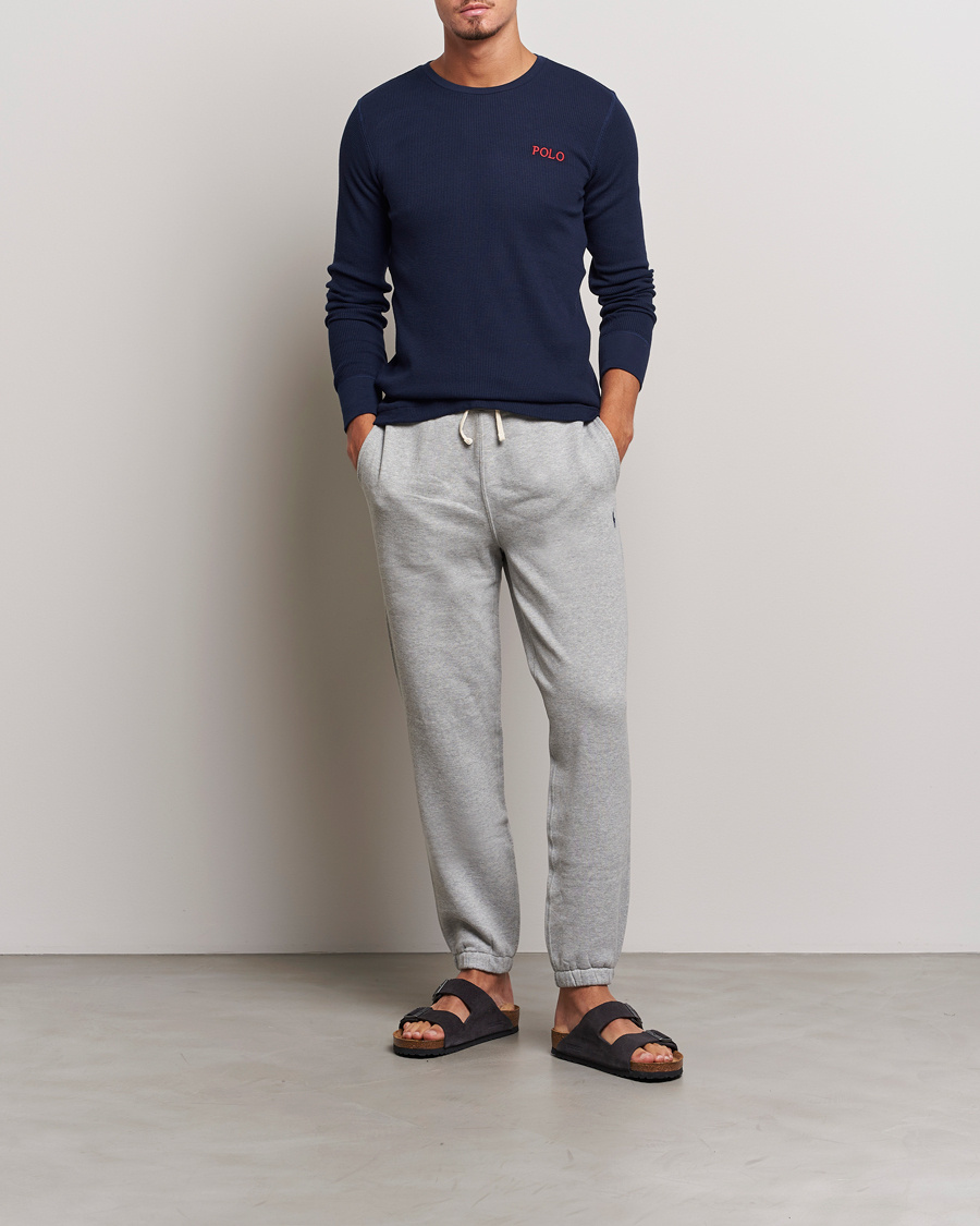 Herre | T-Shirts | Polo Ralph Lauren | Waffle Long Sleeve Crew Neck Cruise Navy