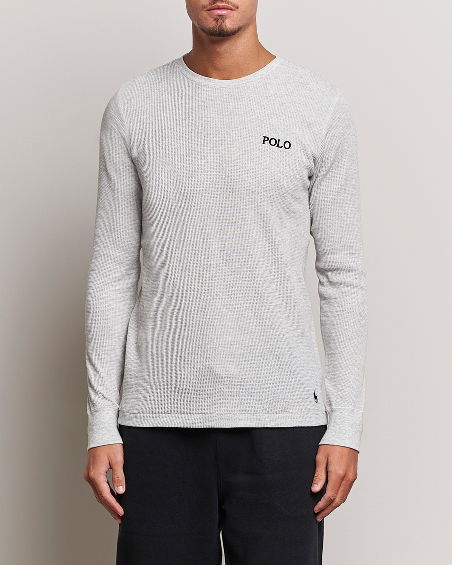 Herre | T-Shirts | Polo Ralph Lauren | Waffle Long Sleeve Crew Neck English Heather