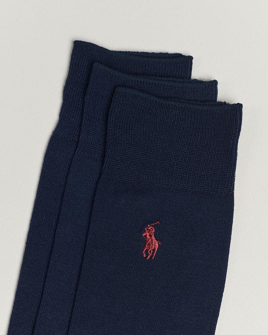 Herre | Polo Ralph Lauren | Polo Ralph Lauren | 3-Pack Mercerized Cotton Socks Navy