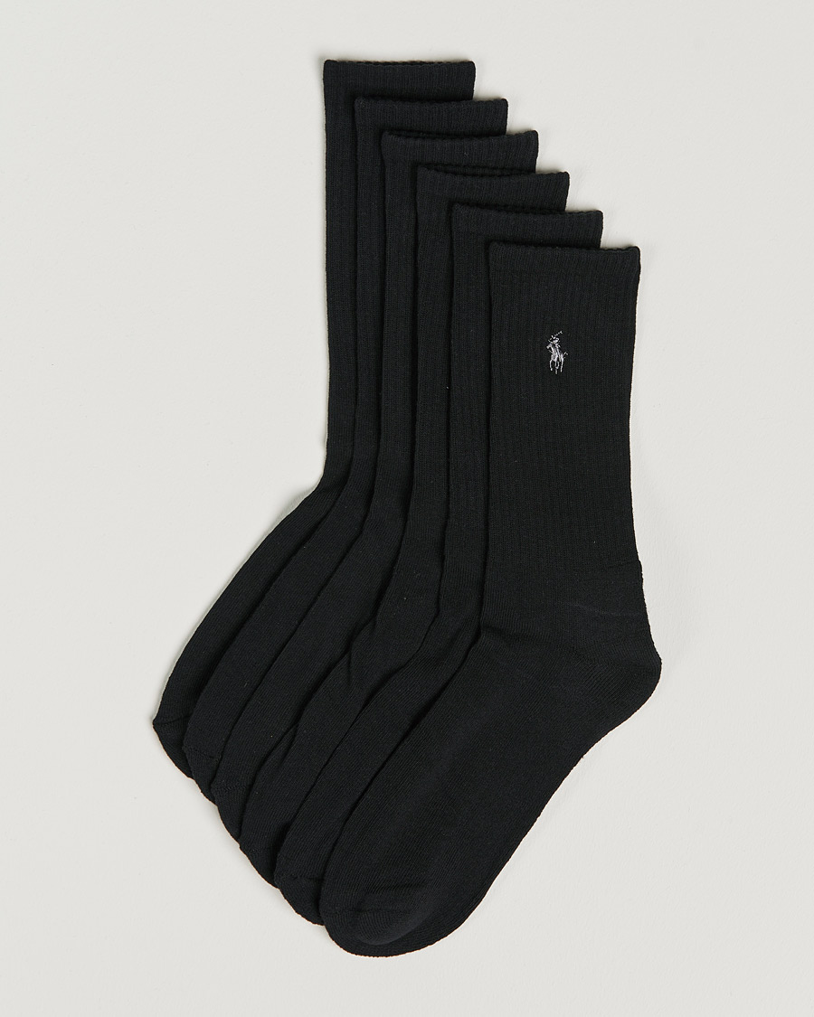Herre | Sokker | Polo Ralph Lauren | 6-Pack Cotton Crew Socks Black