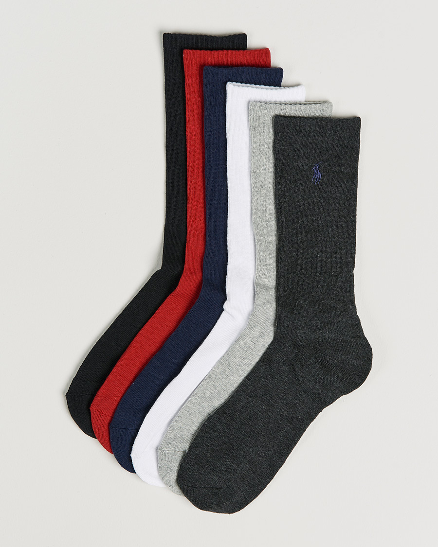 Herre | Undertøy | Polo Ralph Lauren | Polo Ralph Lauren6-Pack Cotton Crew SocksMulti
