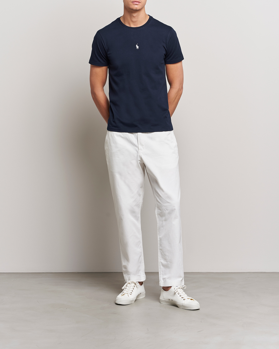 Herre | T-Shirts | Polo Ralph Lauren | Chest Crew Neck Tee Aviator Navy