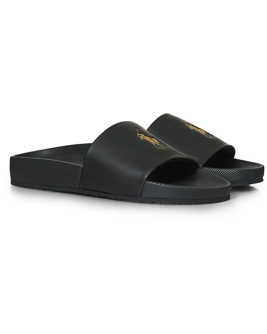 Herre | Polo Ralph Lauren Cayson Slides Black/Gold | Polo Ralph Lauren | Cayson Slides Black/Gold