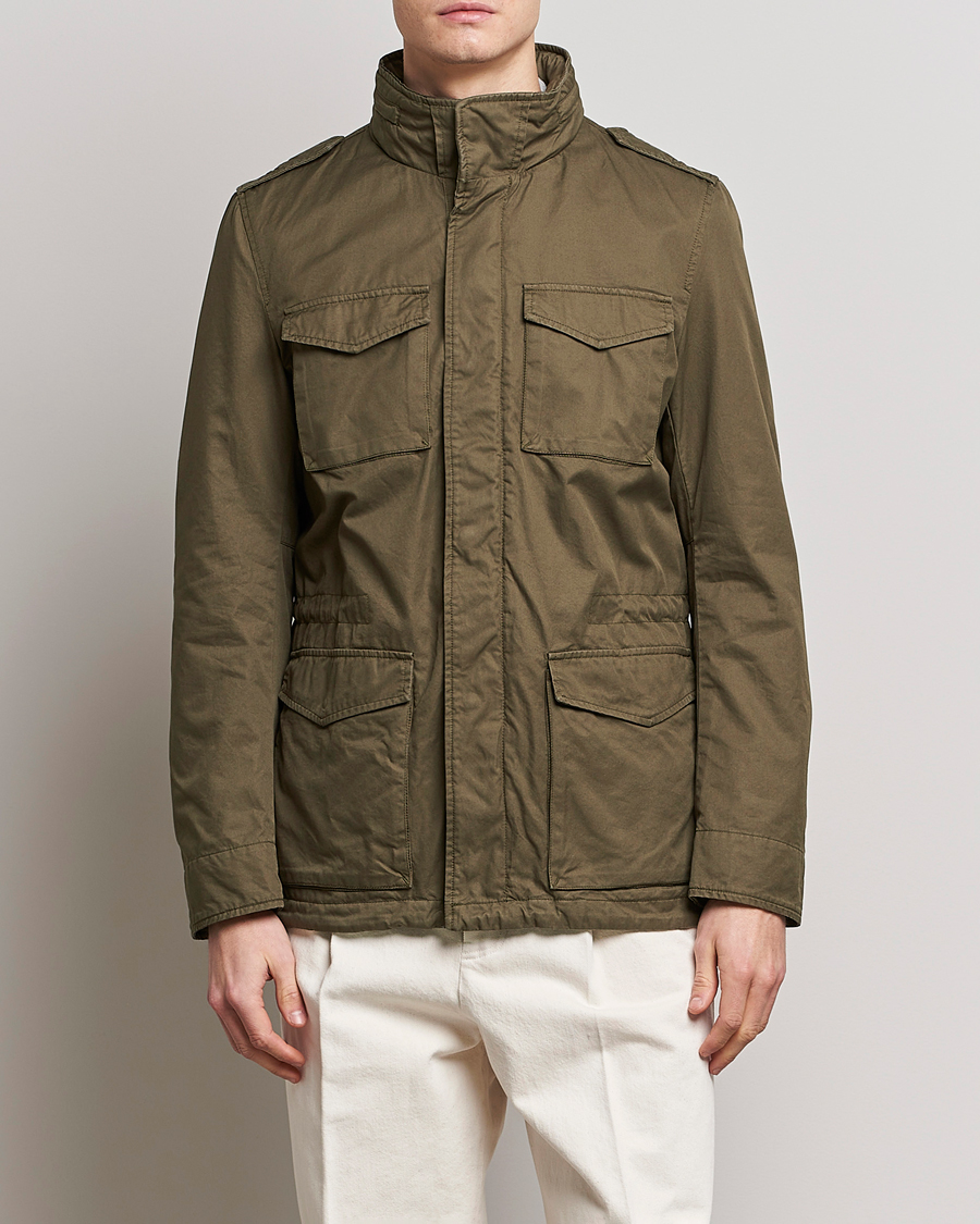 Herre | Dressede jakker | Herno | Cotton Field Jacket Army Green