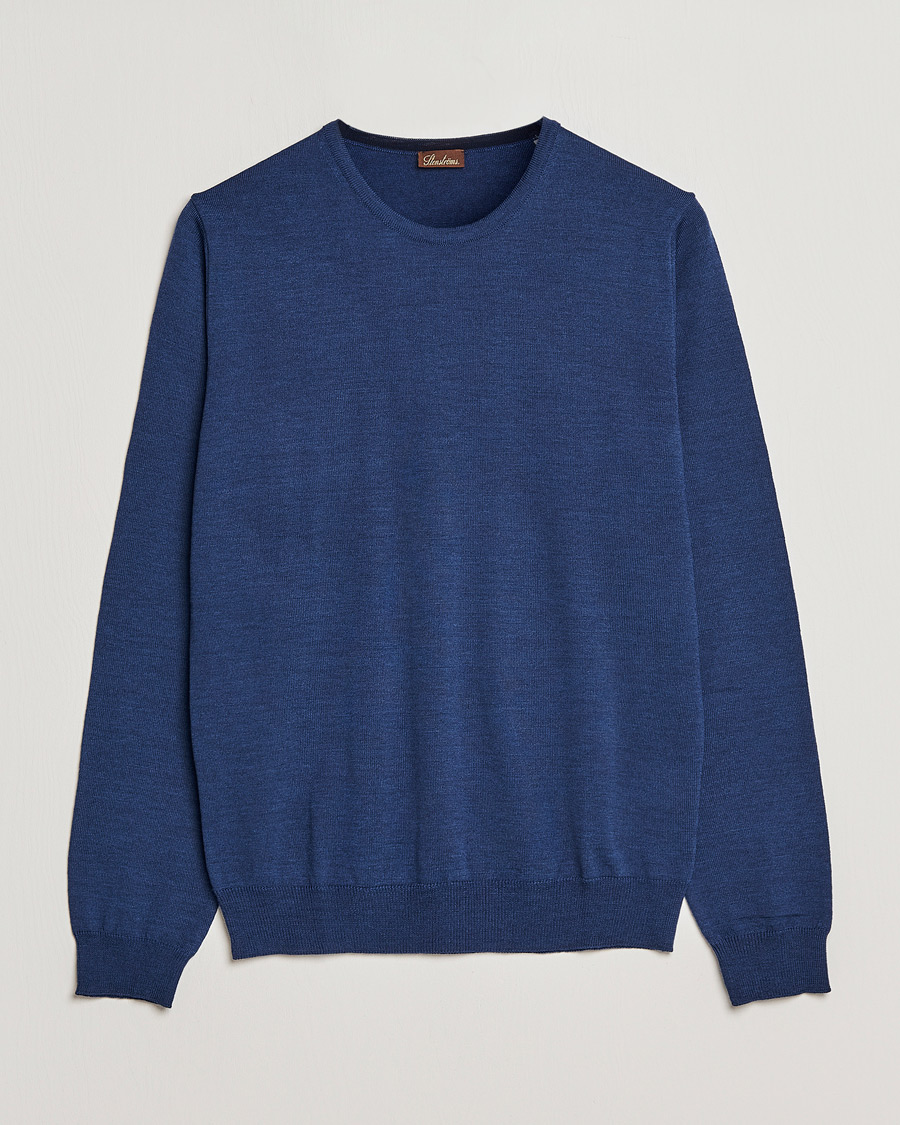 Herre | Gensere | Stenströms | Merino Crew Neck Blue
