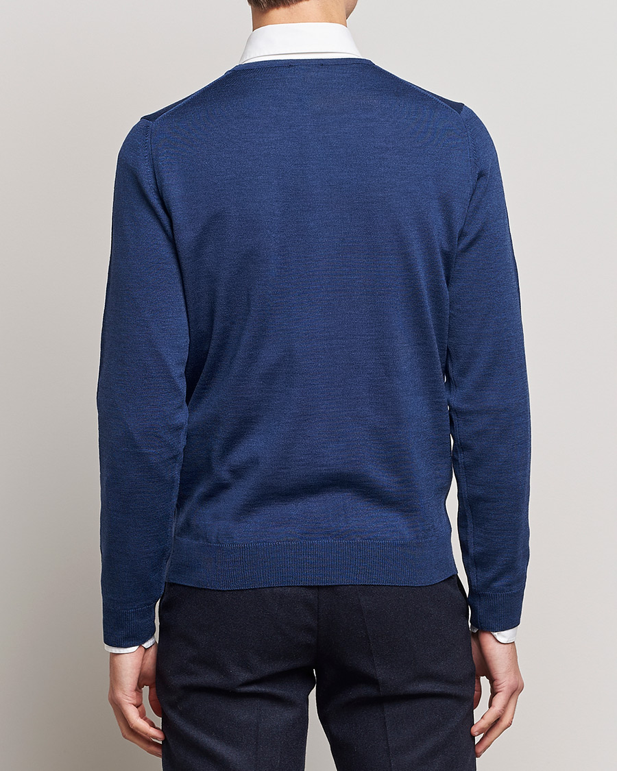 Herre | Gensere | Stenströms | Merino Crew Neck Blue