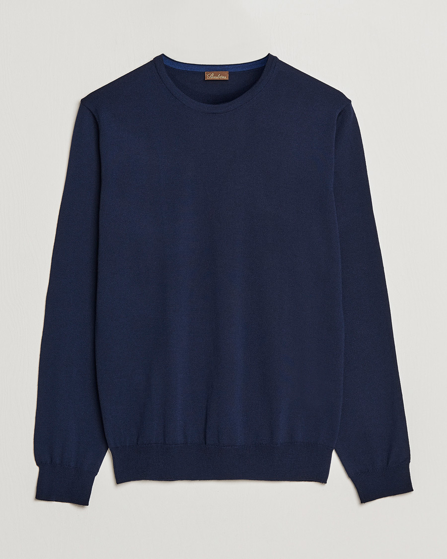 Herre | Gensere | Stenströms | Merino Crew Neck Navy