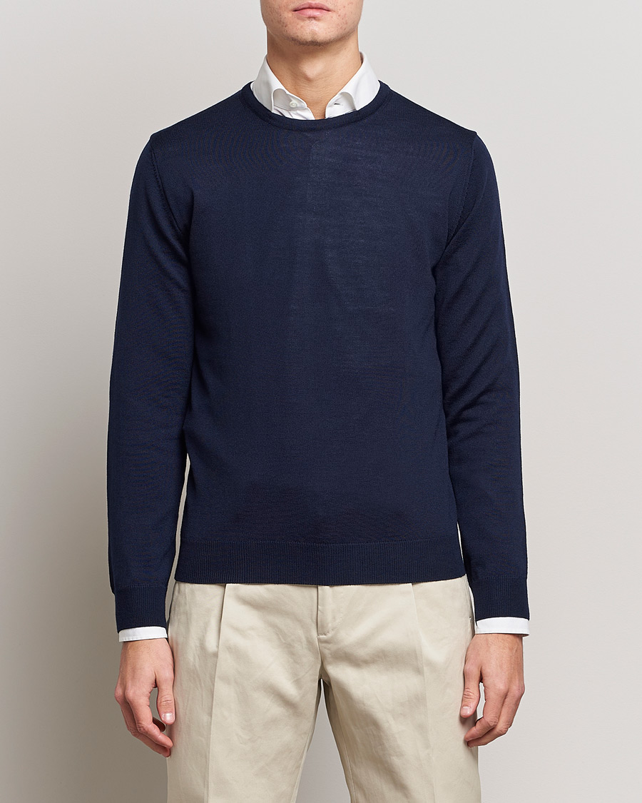 Herre | Avdelinger | Stenströms | Merino Crew Neck Navy