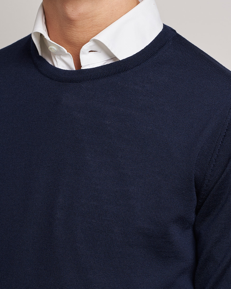 Herre | Gensere | Stenströms | Merino Crew Neck Navy