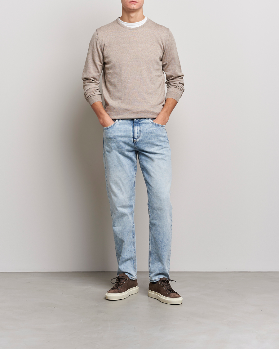 Herre | Gensere | Stenströms | Merino Crew Neck Sand