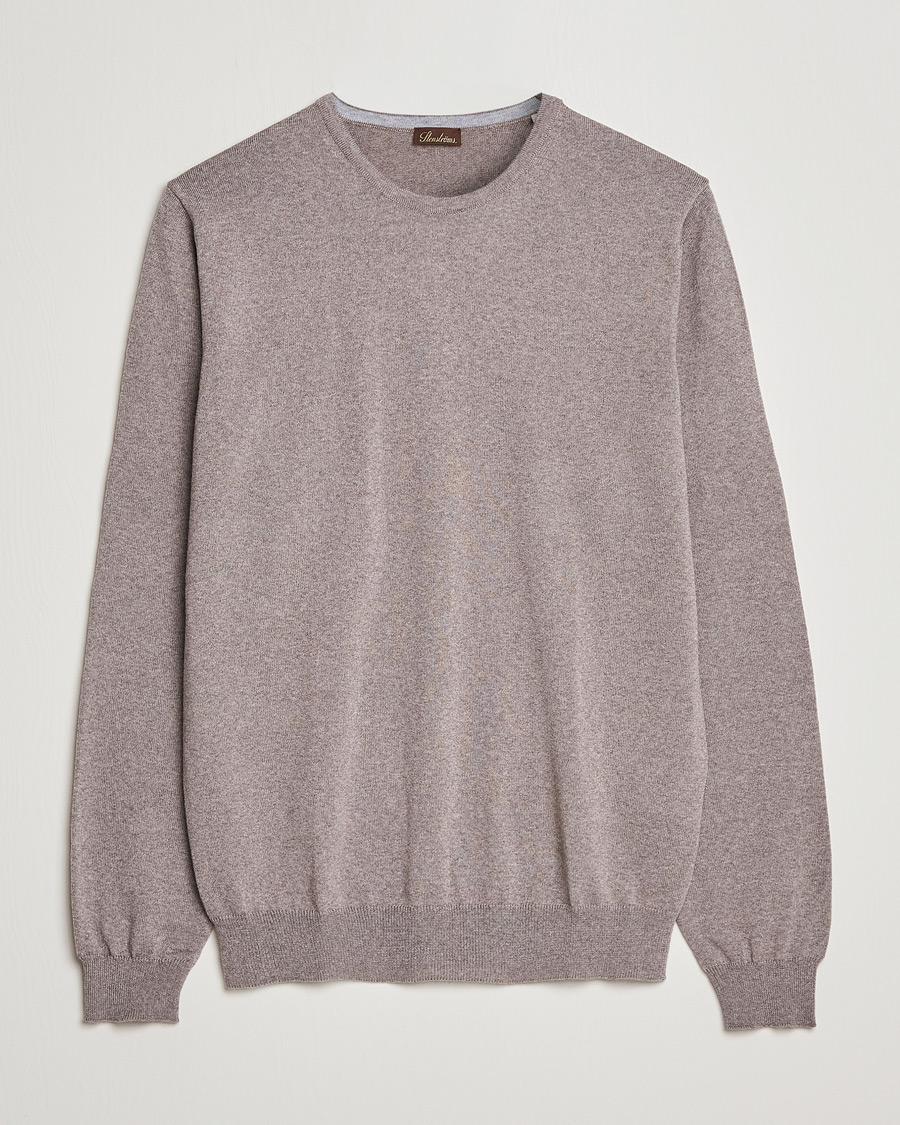 Herre | Gensere | Stenströms | Merino Crew Neck Mud Brown