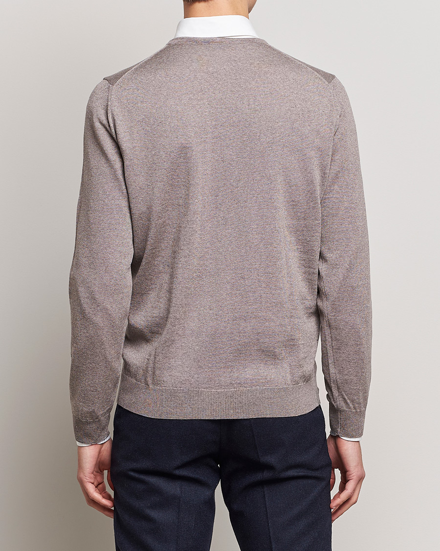 Herre | Gensere | Stenströms | Merino Crew Neck Mud Brown