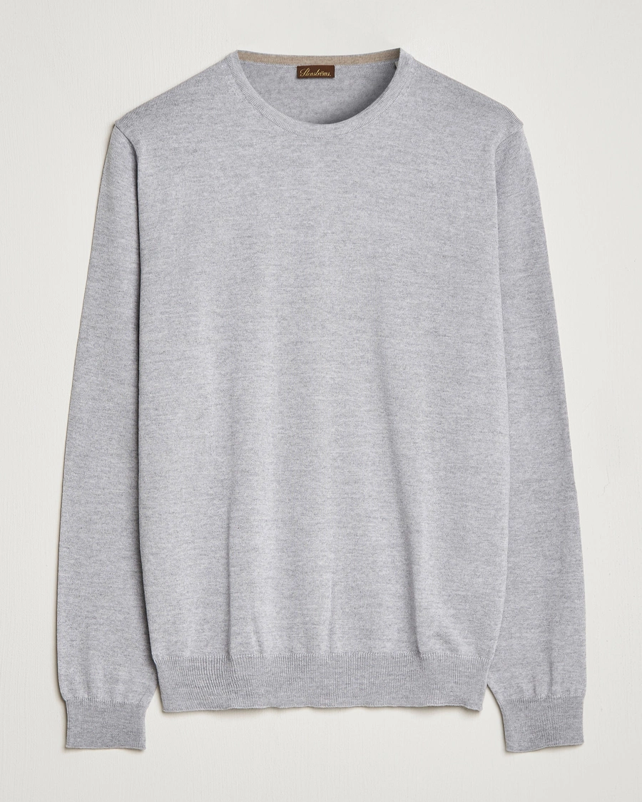 Herre | Gensere | Stenströms | Merino Crew Neck Light Grey
