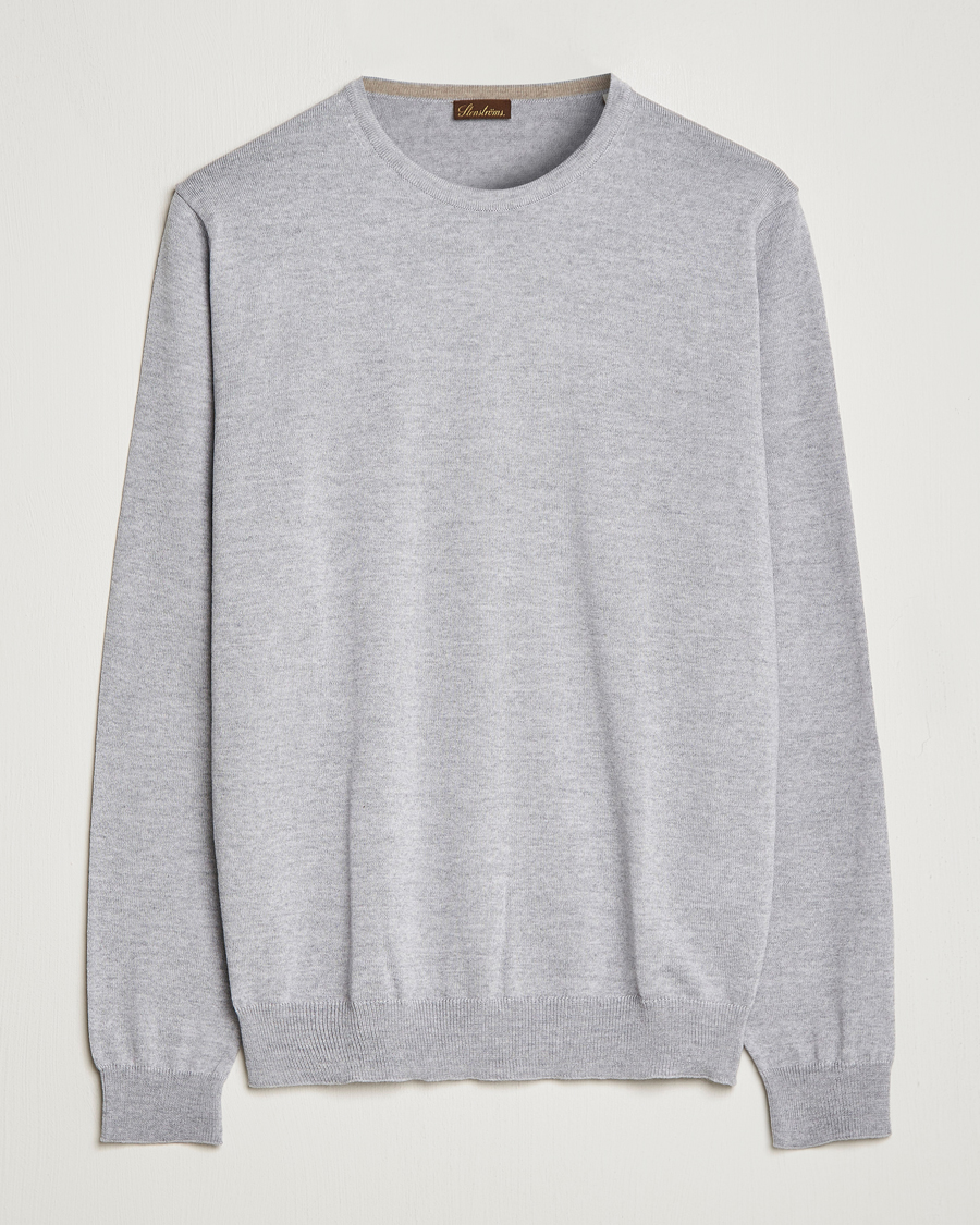 Herre | Gensere | Stenströms | Merino Crew Neck Light Grey