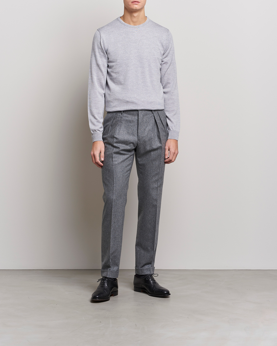 Herre | Gensere | Stenströms | Merino Crew Neck Light Grey
