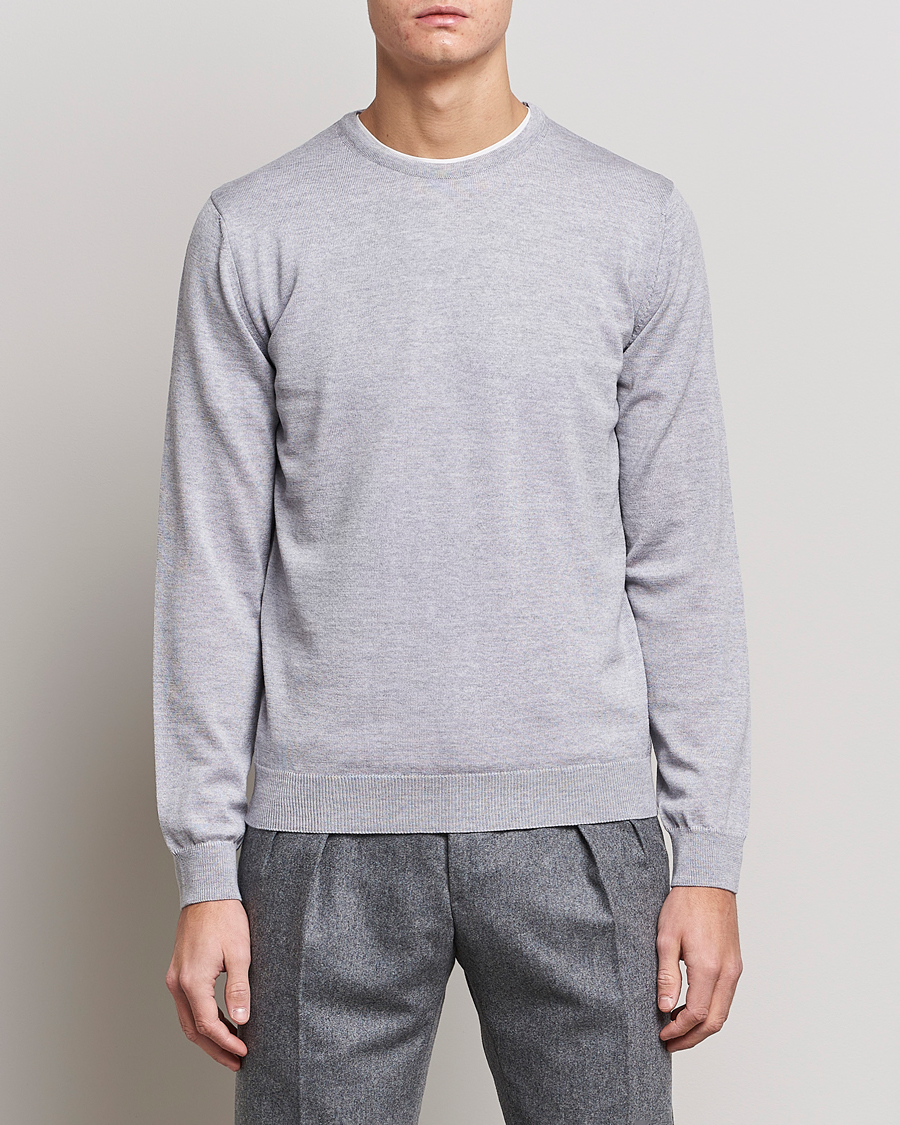 Herre | Gensere | Stenströms | Merino Crew Neck Light Grey