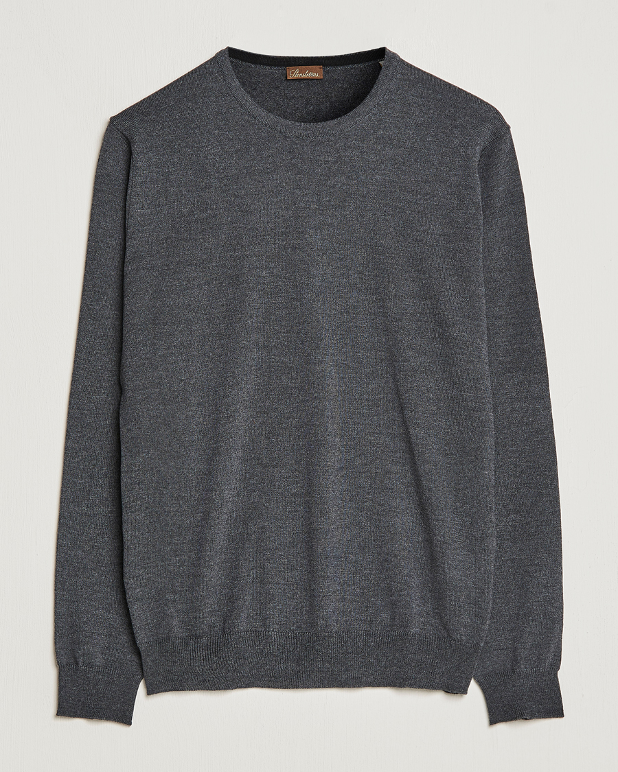 Herre | Gensere | Stenströms | Merino Crew Neck Anthracite