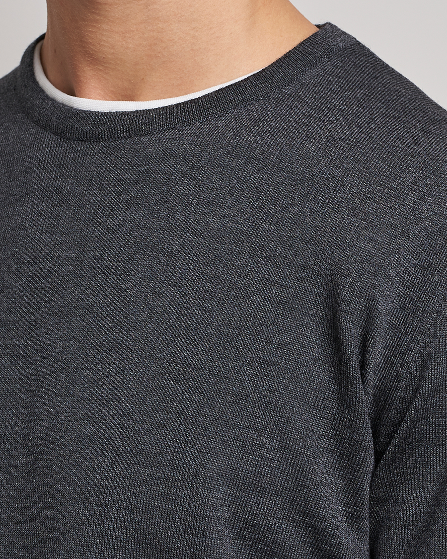 Herre | Gensere | Stenströms | Merino Crew Neck Anthracite