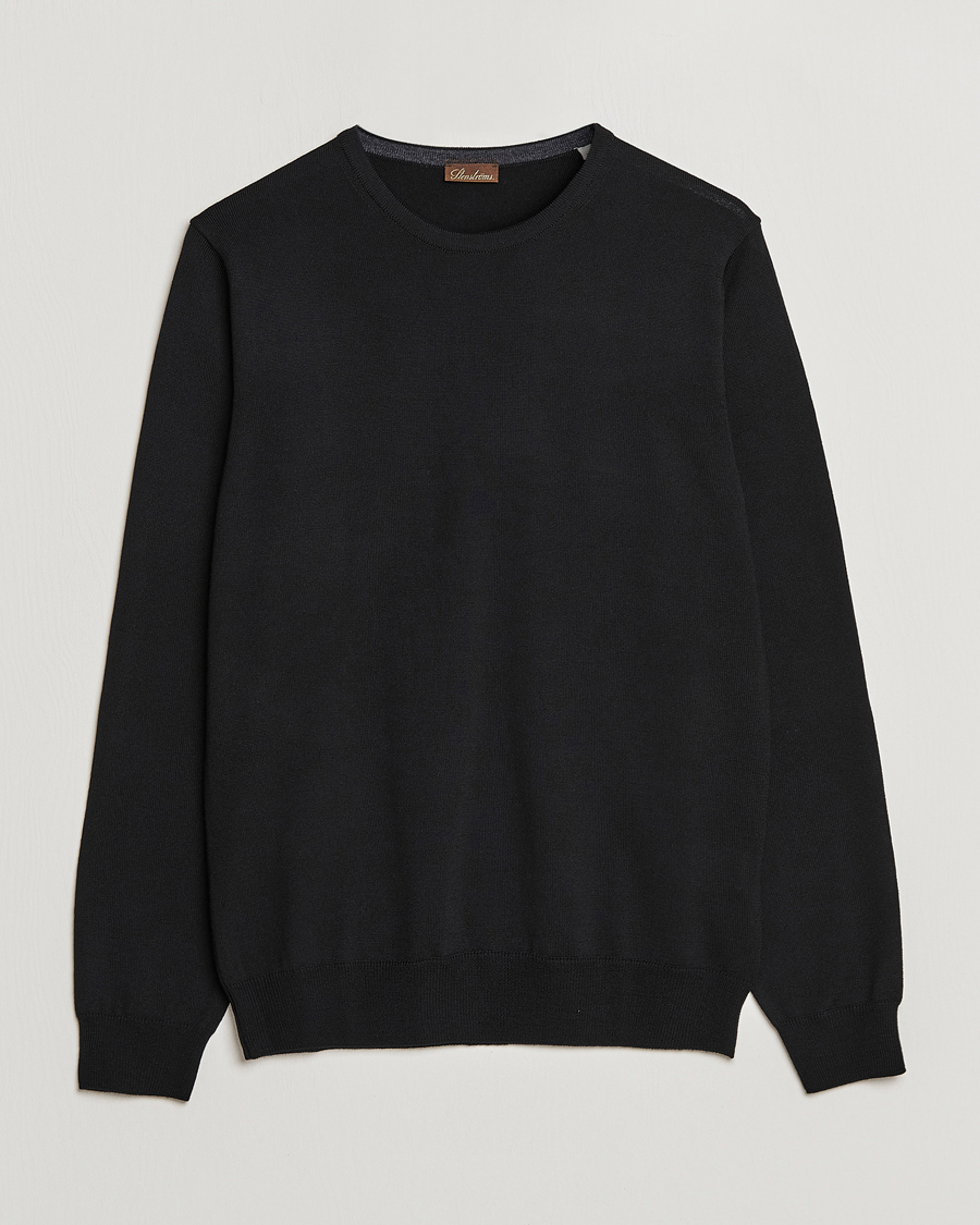 Herre | Gensere | Stenströms | Merino Crew Neck Black