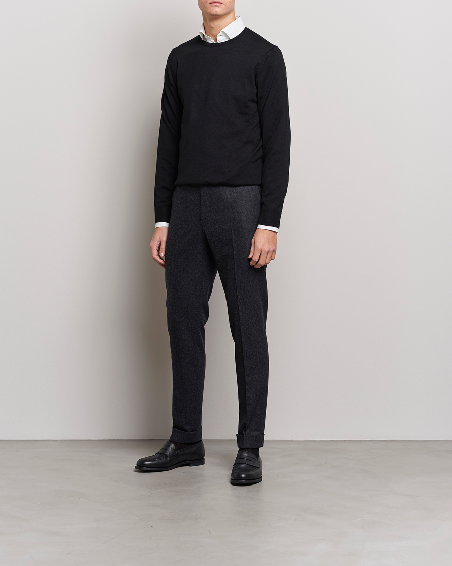Herre | Gensere | Stenströms | Merino Crew Neck Black