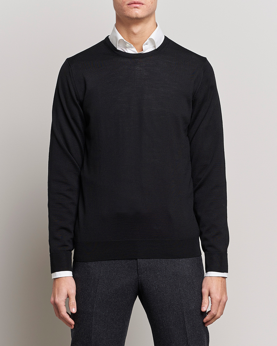 Herre | Pullovers rund hals | Stenströms | Merino Crew Neck Black