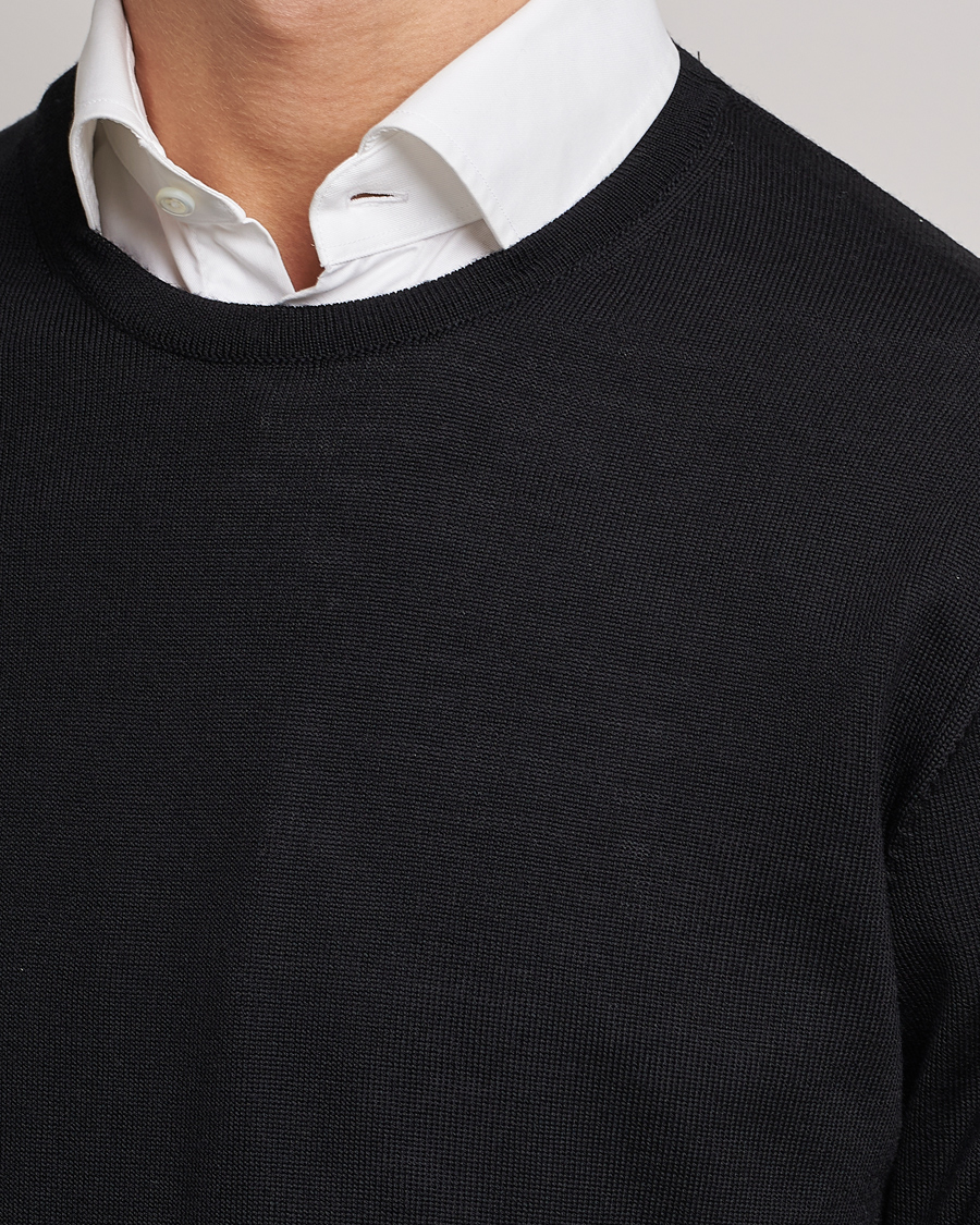 Herre | Gensere | Stenströms | Merino Crew Neck Black