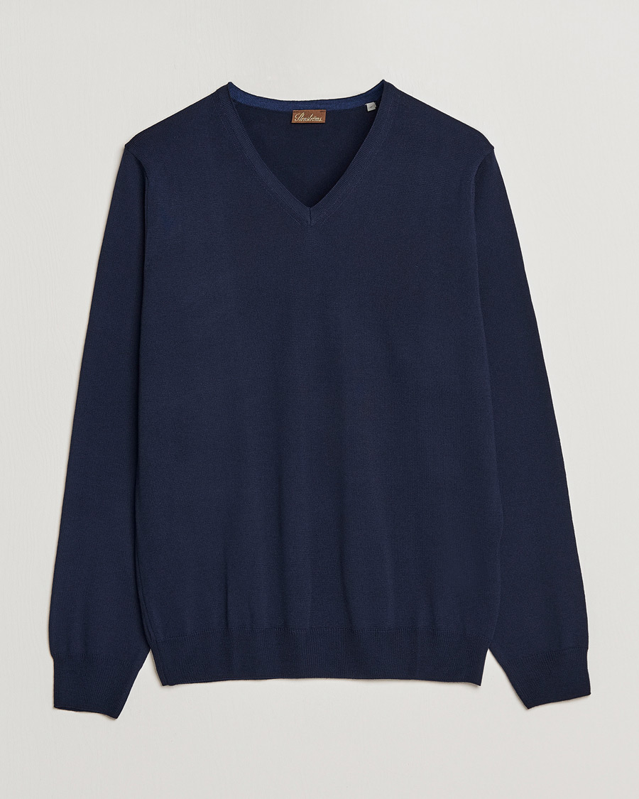 Herre | Gensere | Stenströms | Merino V-Neck Navy
