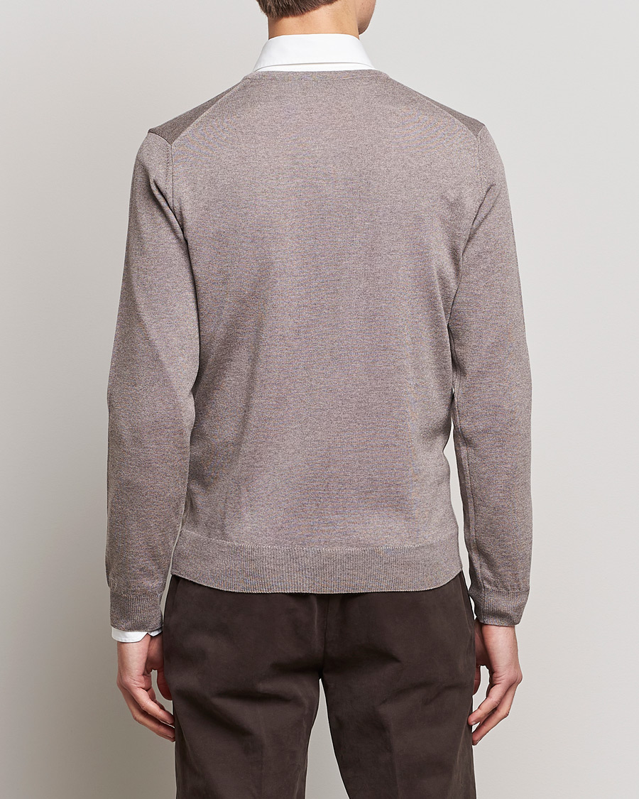 Herre | Gensere | Stenströms | Merino V-Neck Mud Brown