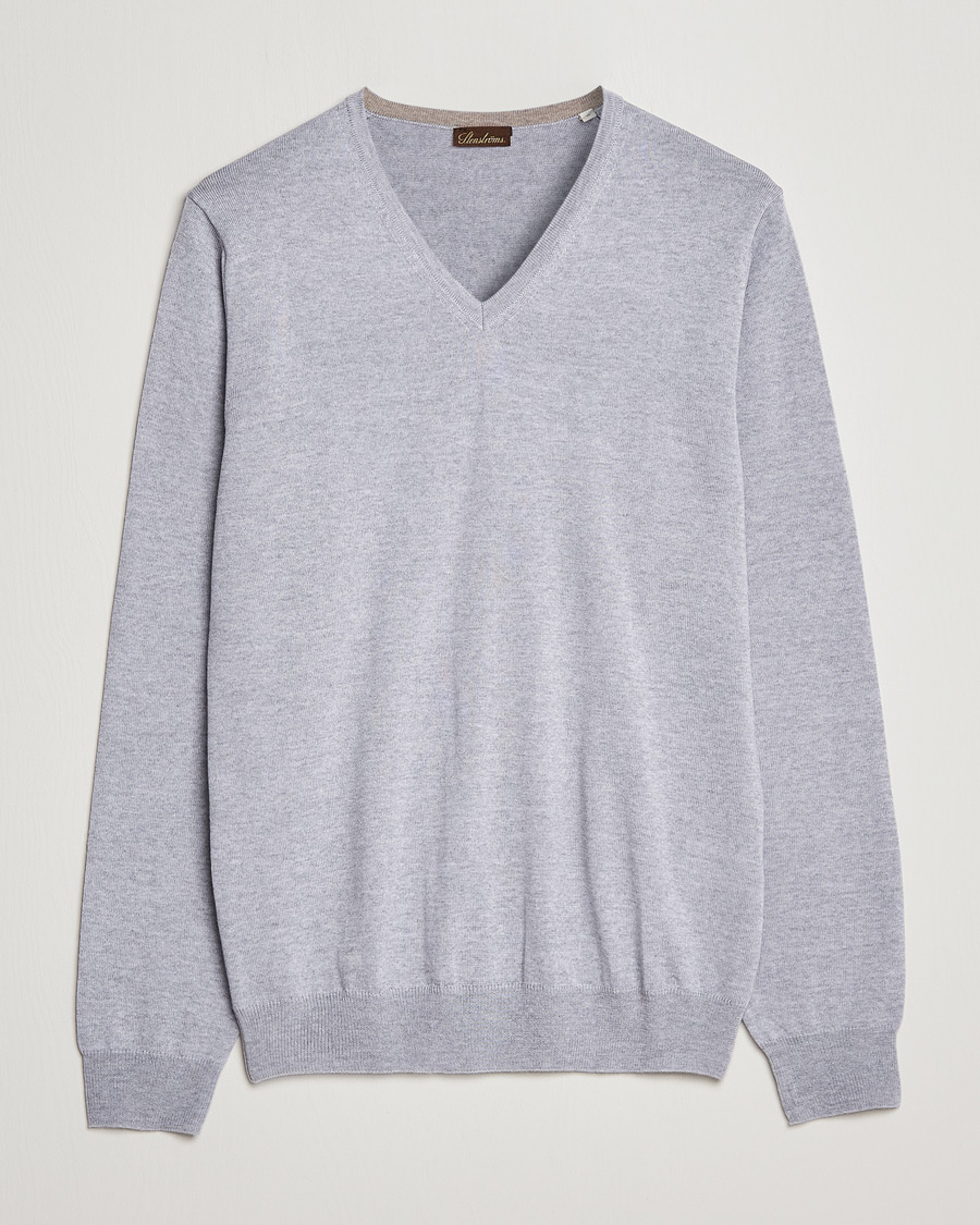 Herre | Gensere | Stenströms | Merino V-Neck Light Grey