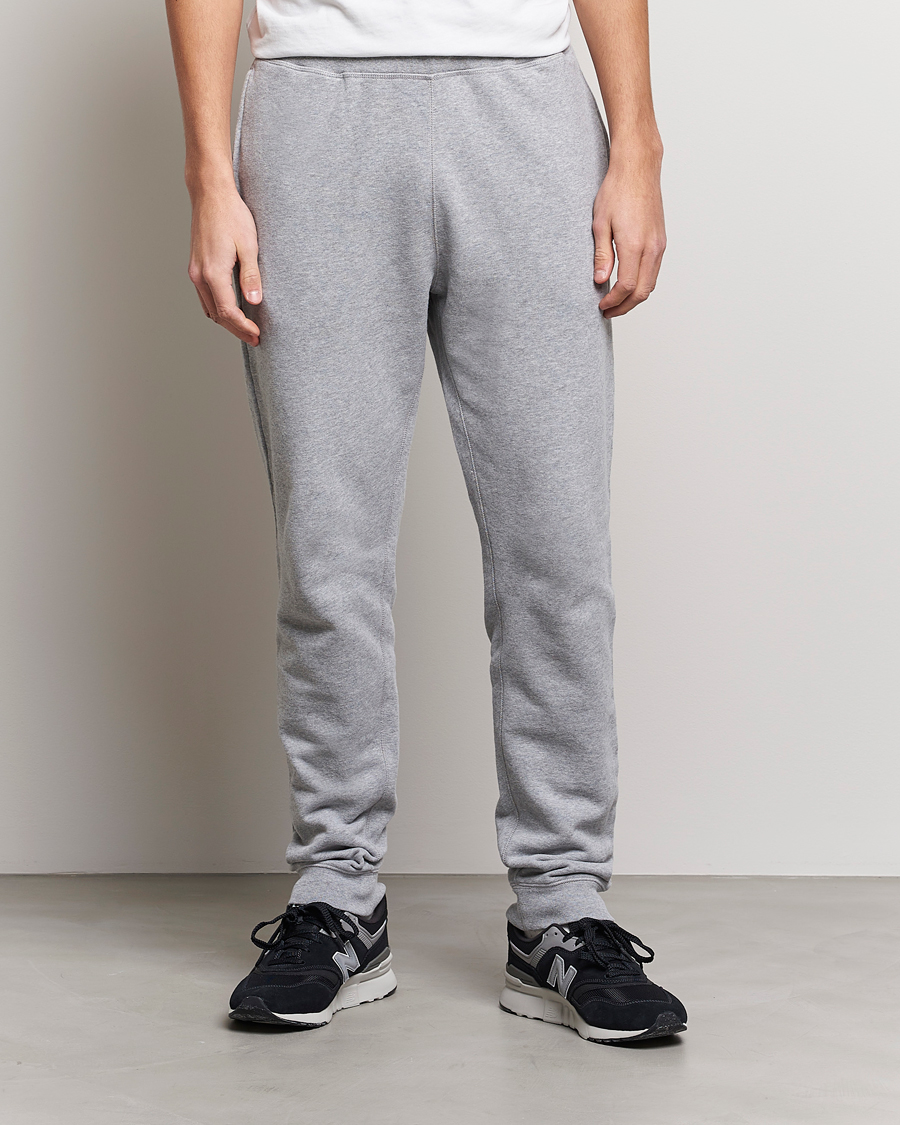 Herre | Loungewear-avdelingen | Sunspel | Cotton Loopback Track Pants Grey Melange